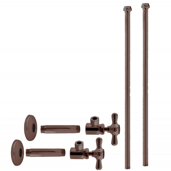 Westbrass Faucet Kit, 1/2" IPS x 3/8" OD x 20" Bullnose in Oil Rubbed Bronze D103KBNX-12 - main